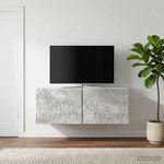vidaXL Meuble TV mural 59 5 x 41 x 30 cm Gris béton Bois d'ingénierie