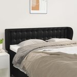 vidaXL Tête de lit avec oreilles Noir 147x23x78/88 cm Similicuir