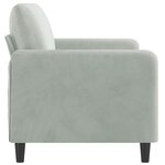 vidaXL Canapé à 2 places Gris clair 140 cm Velours