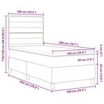 vidaXL Lit à ressorts avec matelas gris clair 100x200 cm tissu