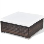 vidaXL Salon de jardin avec coussins 5 Pièces Résine tressée Marron