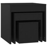 vidaXL Tables gigognes 3 Pièces Noir Aggloméré