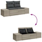 vidaXL Ensemble de canapé de jardin 9 pièces avec coussins gris clair en poly rattan