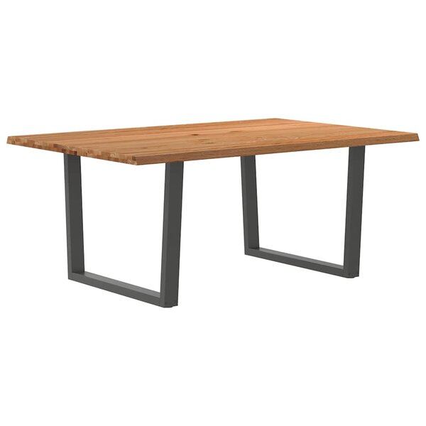 vidaXL Table à manger avec bord naturel 180x100x74cm bois massif chêne