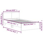 vidaXL Cadre de lit tête de lit et lumières LED chêne sonoma 100x200cm