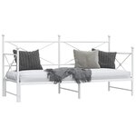 vidaXL Lit de jour avec lit gigogne sans matelas blanc 90x200 cm acier