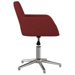 vidaXL Chaises pivotantes à manger lot de 2 Rouge bordeaux Tissu