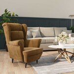 vidaXL Fauteuil marron velours