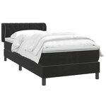 vidaXL Sommier à lattes de lit avec matelas noir 80x220 cm velours