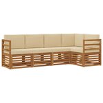 vidaXL Ensemble de canapé d'angle avec coussin 5 Pièces Naturel et Beige