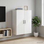 vidaXL Armoire Murale Blanc brillant 66 x 34 5 x 90 cm