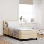 vidaXL Lit boxspring avec matelas avec matelas Crème 80 x 200 cm
