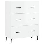 vidaXL Buffet Blanc brillant 69 5x34x90 cm Bois d'ingénierie