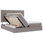 vidaXL Lit de rangement LED avec matelas Taupe 180 x 200 cm Tissu