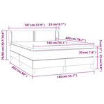 vidaXL Sommier à lattes de lit avec matelas Gris foncé 140x200cm Tissu