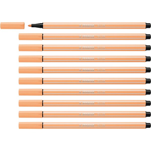 Stylo feutre dessin pen 68  orange clair x 10 stabilo