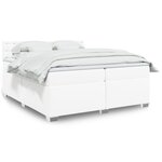 vidaXL Sommier à lattes de lit avec matelas Blanc 200x200cm Similicuir