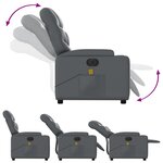 vidaXL Fauteuil de massage inclinable électrique gris similicuir