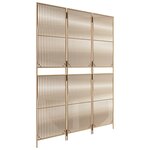 vidaXL Cloison de séparation 3 panneaux beige résine tressée