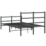 vidaXL Cadre de lit métal sans matelas avec pied de lit noir 120x200cm