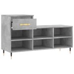 vidaXL Armoire à chaussures Gris béton 102x36x60 cm Bois d'ingénierie
