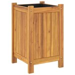 vidaXL Jardinière avec doublure 31x31x50 cm bois massif d'acacia
