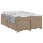 vidaXL Cadre de lit avec matelas Cappuccino 160 x 200 cm tissu