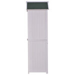 Armoire abri de jardin remise pour outils 3 étagères porte loquet toit pente bitumé 68L x 65l x 214H cm pin massif traité blanc