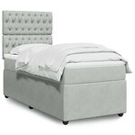 vidaXL Sommier à lattes de lit et matelas Gris clair 80x200 cm Velours