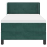 vidaXL Lit à ressorts avec matelas Vert foncé 200 x 90 cm Polyester