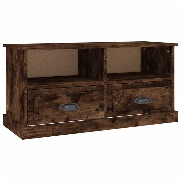 vidaXL Meuble TV chêne fumé 93x35 5x45 cm bois d'ingénierie