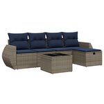 vidaXL Salon de jardin 6 Pièces avec coussins gris résine tressée
