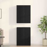vidaXL Meuble mural 2 Pièces Chêne noir 69 5 x 34 x 90 cm