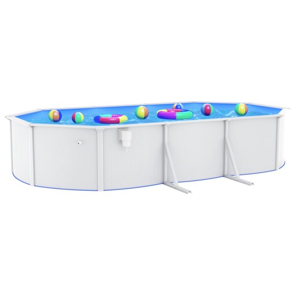 vidaXL Piscine ovale avec parois en acier 610x360x120 cm Blanc