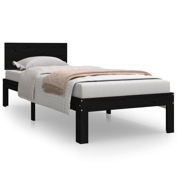 vidaXL Cadre de lit sans matelas noir 75x190 cm