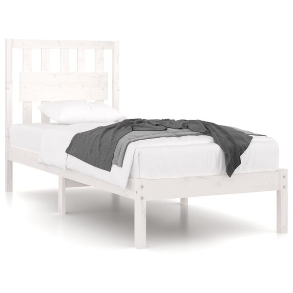 vidaXL Cadre de lit sans matelas blanc bois massif 90x200 cm