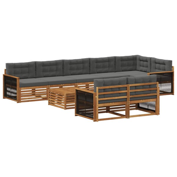 vidaXL Ensemble de canapés d'extérieur 9 pc