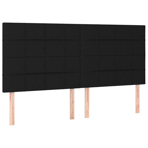 vidaXL Têtes de lit 4 Pièces Noir 100x5x78/88 cm Tissu