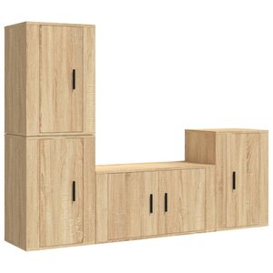 vidaXL Ensemble de meubles TV 4 Pièces Chêne sonoma Bois d'ingénierie