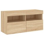 vidaXL Meuble TV mural avec lumières LED chêne sonoma 80x30x40 cm