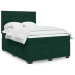 vidaXL Sommier à lattes de lit et matelas Vert foncé 160x200cm Velours