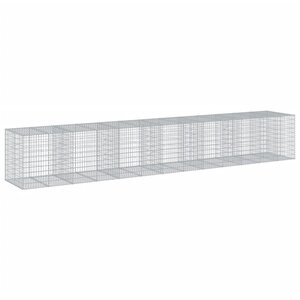 vidaXL Panier gabion avec couvercle 650x100x100 cm fer galvanisé