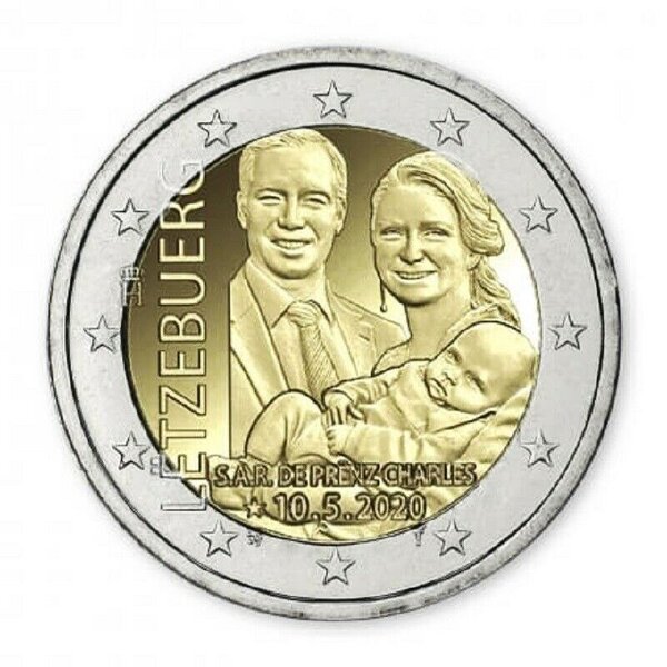 2 euros Luxembourg 2020 Naissance Prince Charles - version classique.