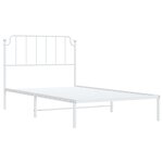 vidaXL Cadre de lit métal sans matelas et tête de lit blanc 107x203 cm