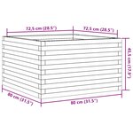 vidaXL Jardinière cire marron 80x80x45 5 cm bois de pin massif