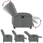 vidaXL Fauteuil inclinable en tissu gris foncé
