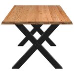 vidaXL Table à manger et bord naturel bois massif chêne rectangulaire