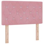 vidaXL Lit à ressort LED avec matelas Rose 80 x 200 cm Velours