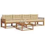 vidaXL Ensemble de canapés d'extérieur 5 Pièces Naturel et Beige