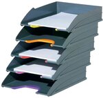 Lot de 5 corbeilles à courrier VARICOLOR Gris Anthracite DURABLE